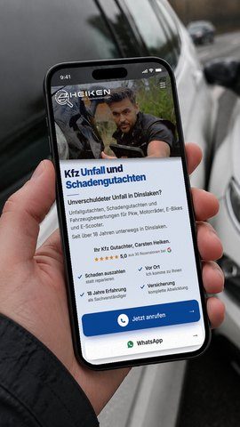 Schaden online melden beim Kfz Gutachter für Hünxe